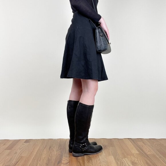 Vintage 100% Linen Drop Waist Mini Midi Skirt Low High Rise Coastal Cowgirl Y2K - Picture 5 of 11